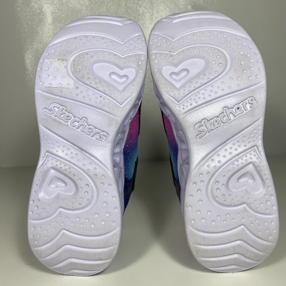 Skechers Youth Shoes Heart Lights Rainbow Lux Light Up Sneaker Purple Sz 13 - Picture 5 of 15